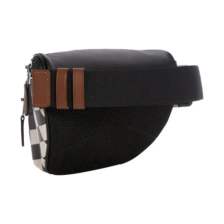 COACH Westway Canvas Leather Fanny Pack Crossbody Bag Sling Bag Medium Size Men's Black White-1