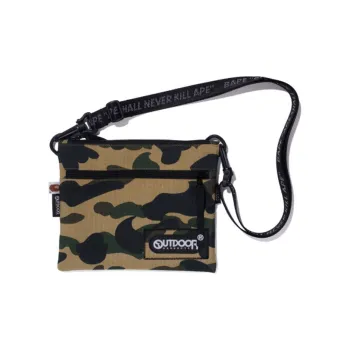 A BATHING APE OUTDOOR PRODUCTS Collaboration Fabric Crossbody Bag Unisex Light Camouflage