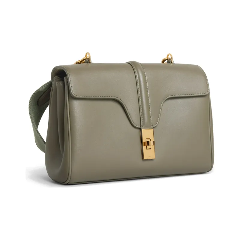 CELINE 16 Smooth Cow Leather Crossbody Bag Shoulder Bag Women's Army Green-1