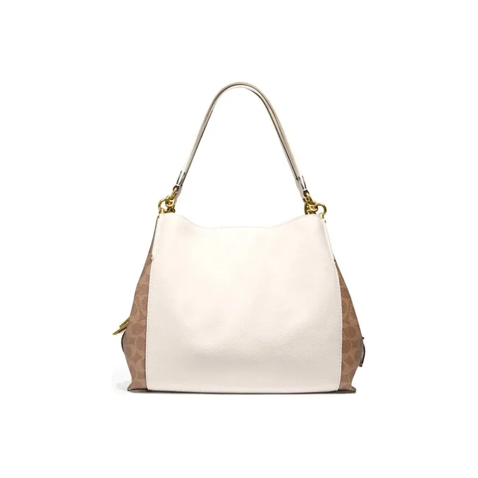 COACH Dalton Multicolor Monogram Canvas With Leather Crossbody Bag Shoulder Bag Large Size Women's White/Khaki Monogram-2