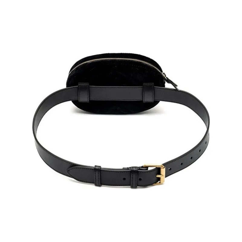 GUCCI Marmont Quilted Velvet Sling Bag, Fanny Pack Women's Black-3