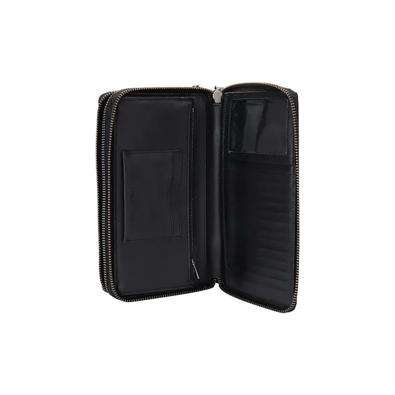 COACH Canvas With Leather Clutch Coin Purse Wallet Men's Black-4