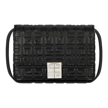 GIVENCHY 4G Cow Leather Patchwork Shoulder Bag Crossbody Bag Medium Size Women's Black