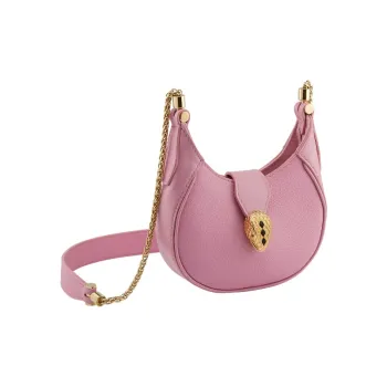 BVLGARI Serpenti Ellipse Cow Leather Shoulder Bag Crossbody Bag Mini Women's Flamingo Quartz Pink