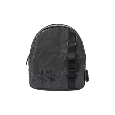 HASHTAGSOLIF Washable Kraft Paper Backpack Regular Unisex Obsidian Black-0