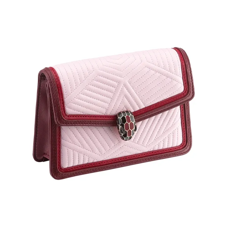 BVLGARI Calfskin Trim Crossbody Bag Shoulder Bag Mini Women's Rose-1