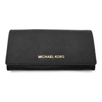 MICHAEL KORS Jet Set Travel Leather Clutch Wallet Women's Black