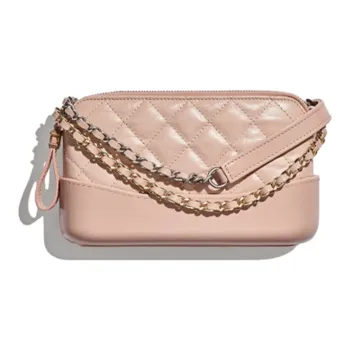 CHANEL Gabrielle Calfskin Shoulder Bag, Crossbody Bag Mini Women's Light Pink Red/Gold/Silver