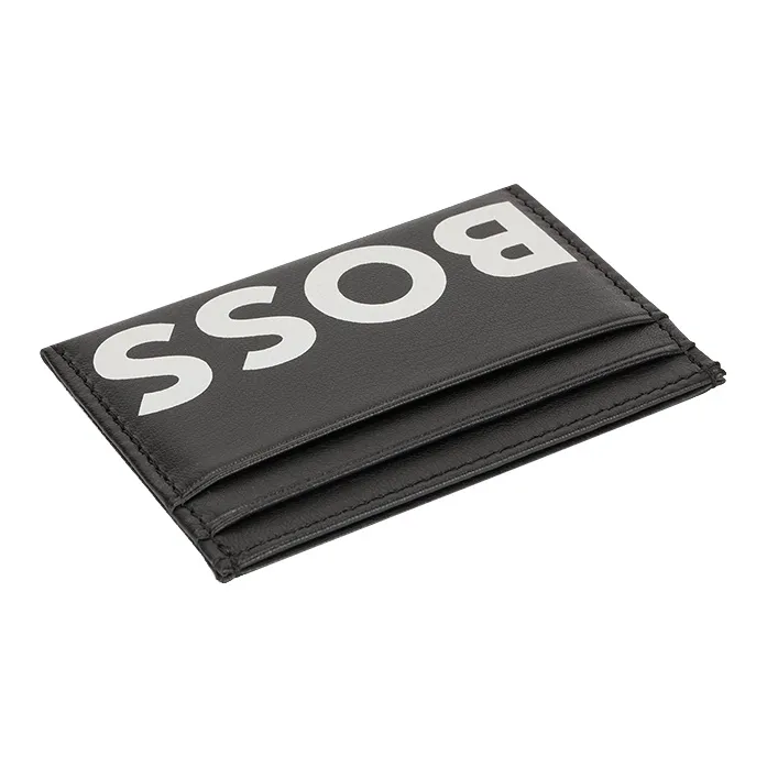 HUGO BOSS Soft Leather Card Holder Card Holder Men's Black-2