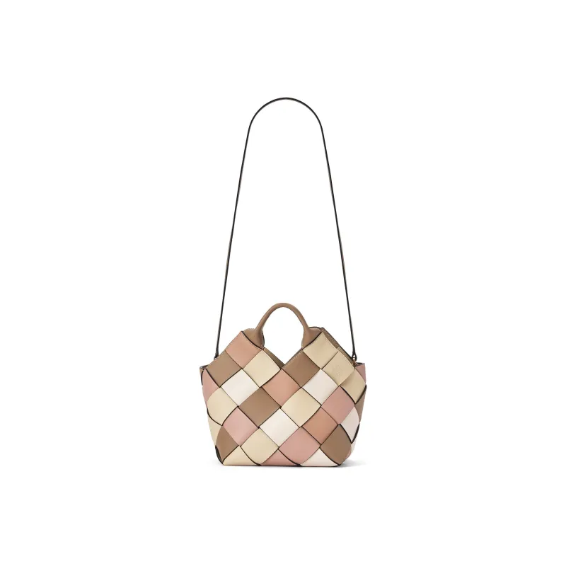 LOEWE Surplus Calfskin Basket Bag Handbag Shoulder Bag Crossbody Bag Small Size Women's Mink Fur Color/Brown-3