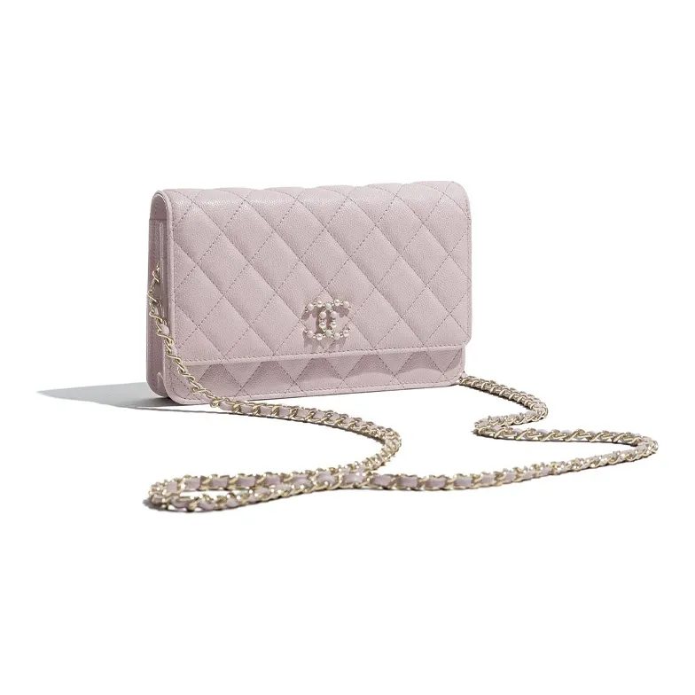 CHANEL WOC Grain Embossed Calfskin Shoulder Bag, Crossbody Bag Women's Light Pink-1