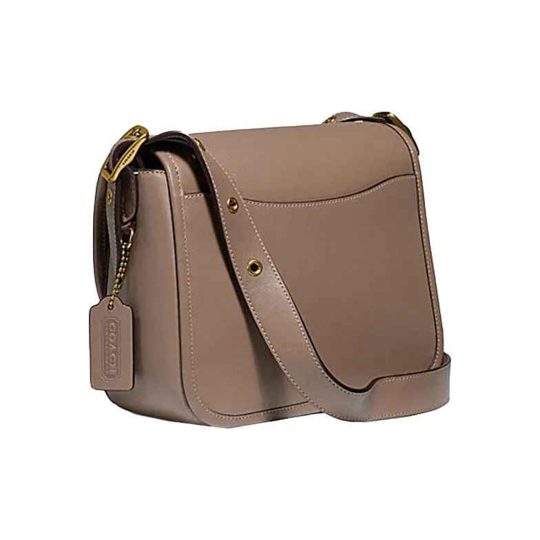 COACH Rambler Leather Shoulder Bag Crossbody Bag Small Size Women's Brown-1