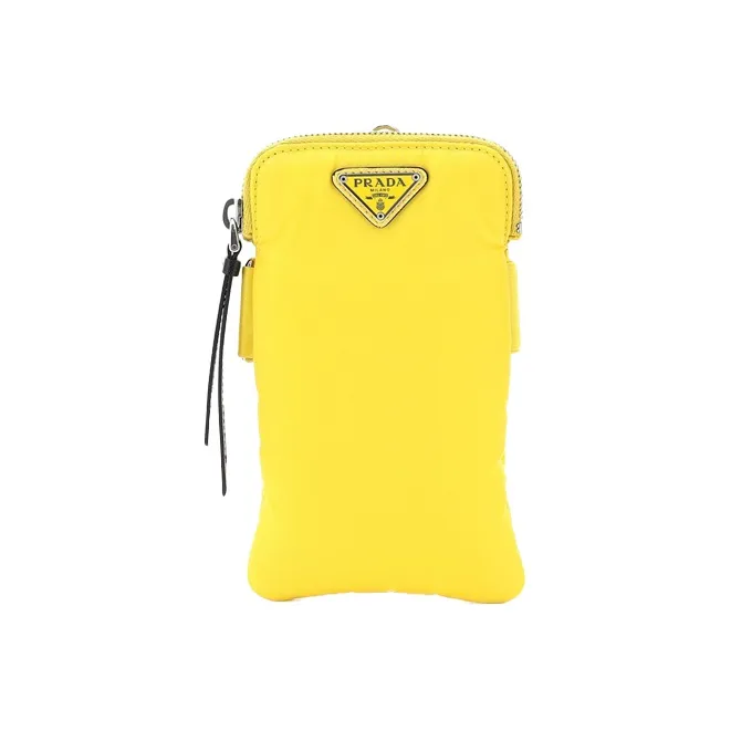 PRADA Nylon Fabric Storage Bag Cell Phone Pouch Men's Yellow-0
