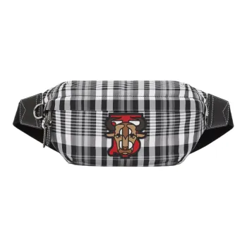Burberry Nylon Crossbody Bags Fanny Pack Men's Black/White