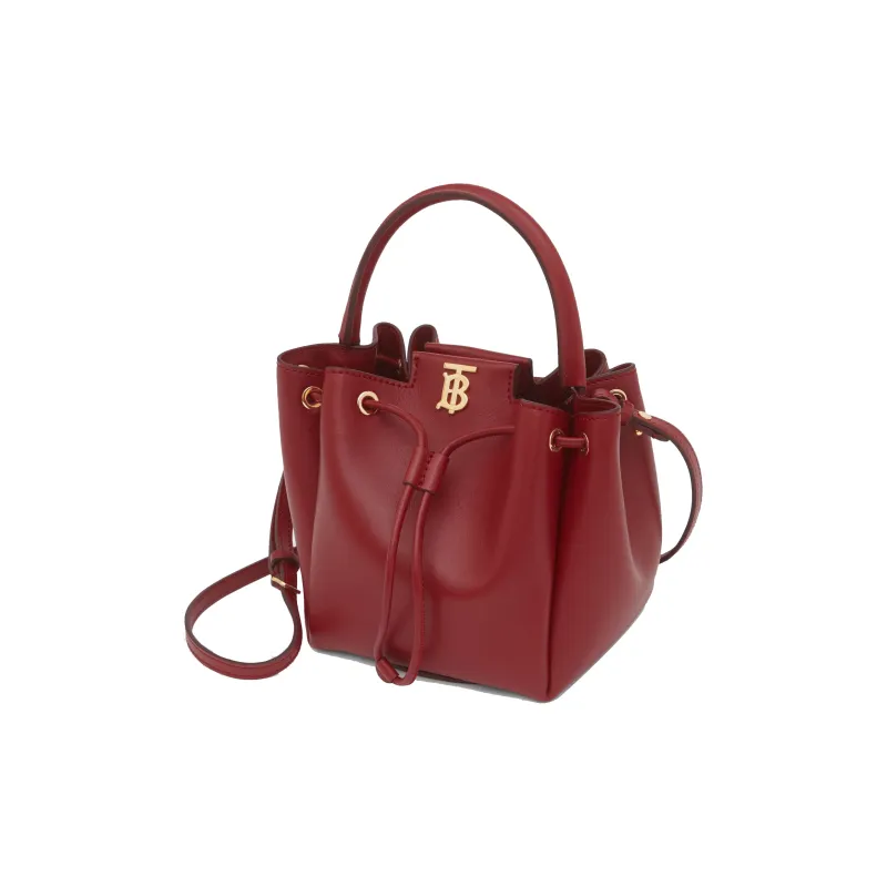 Burberry Cow Leather Bucket Bags Shoulder Bag Crossbody Bag Handbag Women's Red-1