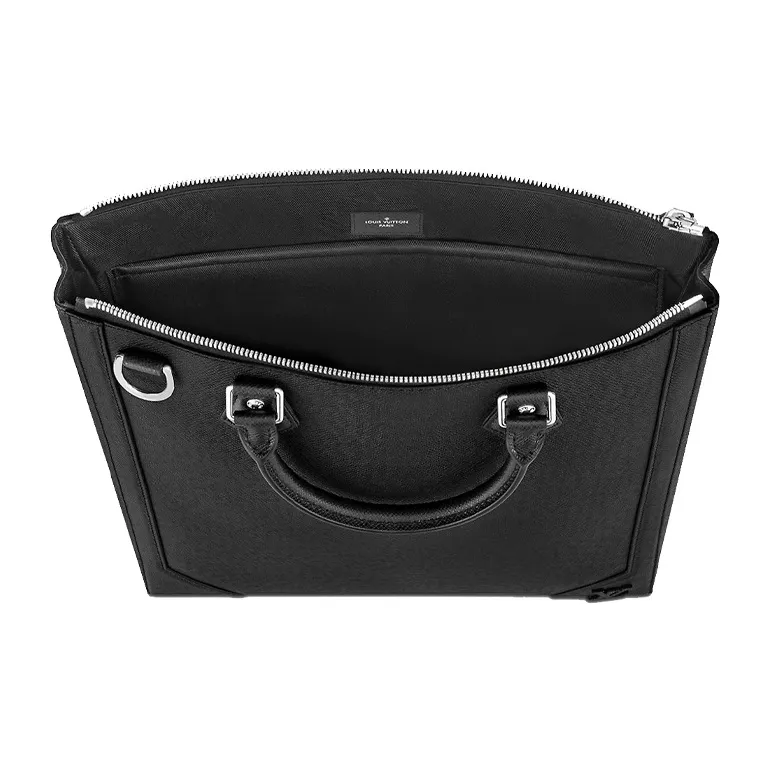 LOUIS VUITTON Wrinkle-Free Cow Leather Handbag Handbag Regular Men's Black-3