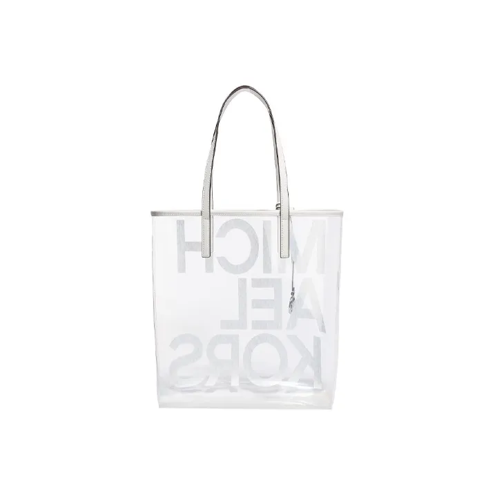 MICHAEL KORS PVC Tote Bag, Shopping Bag, Shoulder Bag, Handbag Tubas Women's White-1