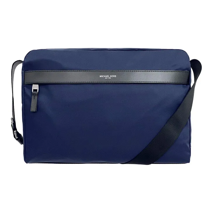 MICHAEL KORS Indigo Leather Detail Briefcases Shoulder Bag Crossbody Bag Large Size Unisex Navy-0