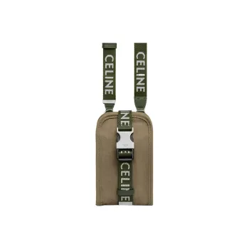 CELINE Polyamide Cell Phone Pouch Unisex Khaki Green