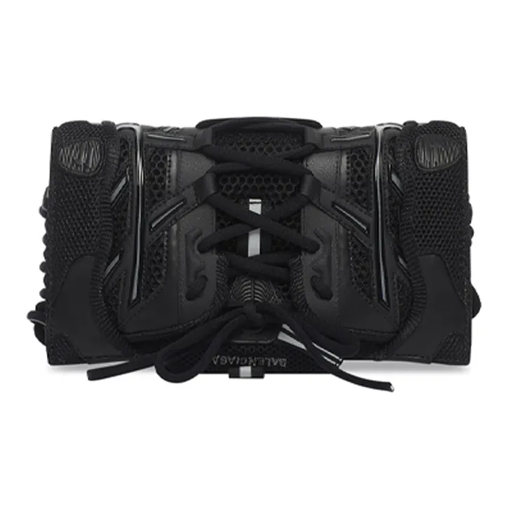 Balenciaga Fabric With Leather Cell Phone Pouch, Shoulder Bag, Crossbody Bag Regular Women's Black-0
