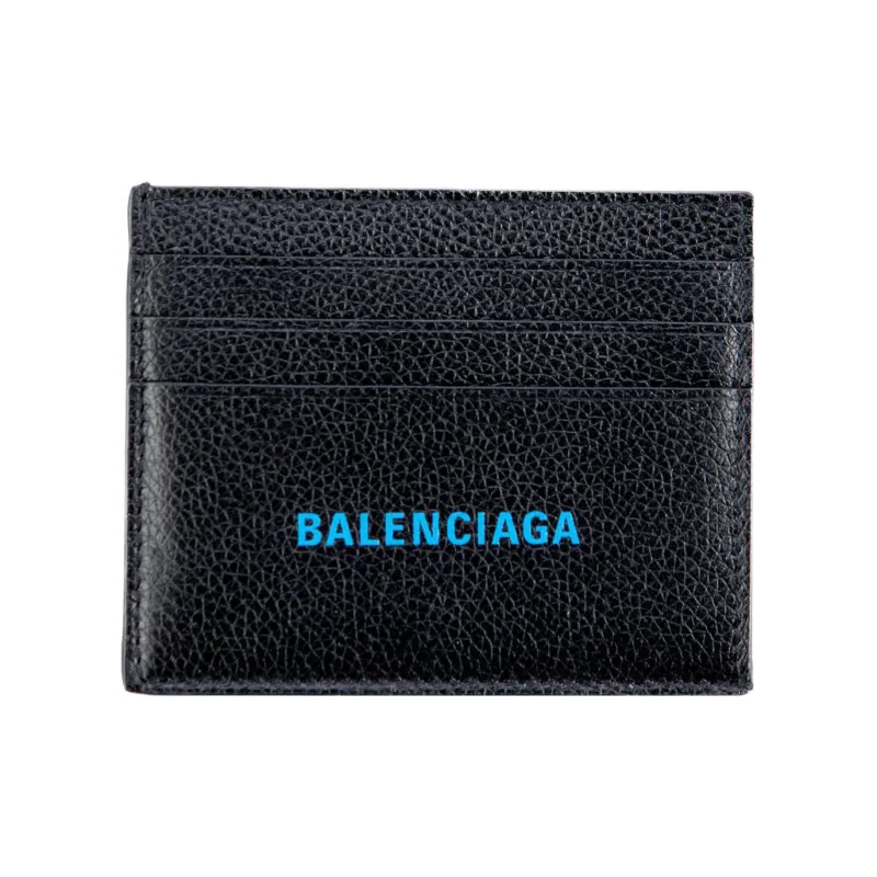 Balenciaga Grain Calfskin Wallet, Card Holder Men's Black-0
