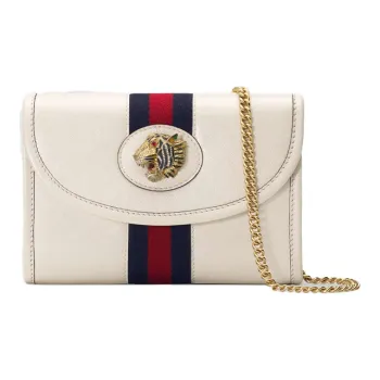 GUCCI Leather Shoulder Bag, Crossbody Bag, Clutch Mini Women's White