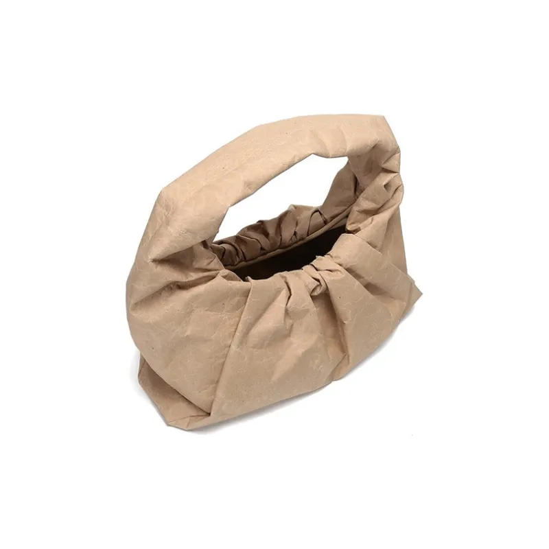 Bottega Veneta Paper Composite Polyurethane Croissant Bag, One Shoulder Handbag Women's Cow Leather Paper-3