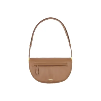 Burberry Olympia Dyed Lambskin Ellenria Half Moon Bag Portable Crossbody Bag Shoulder Bag Women's Brown
