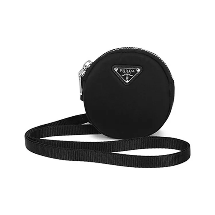 PRADA Re Nylon Fabric Coin Purse, Wrist Bag, Crossbody Bag, Shoulder Bag Women's Black-0