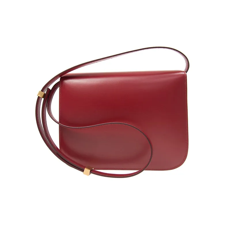CELINE Classic Bo Calfskin Tofu Bag Small Square Bag Shoulder Bag Crossbody Bag Medium Size Women's Red-2