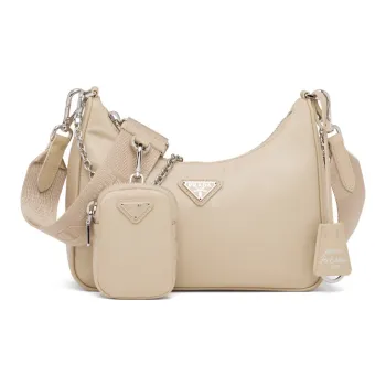 PRADA Re Edition Nylon Shoulder Bag, Handbag, Shoulder Bag, Crossbody Bag Regular Women's Desert Beige
