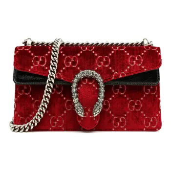 GUCCI Dionysus Velvet Shoulder Bag Women's Red