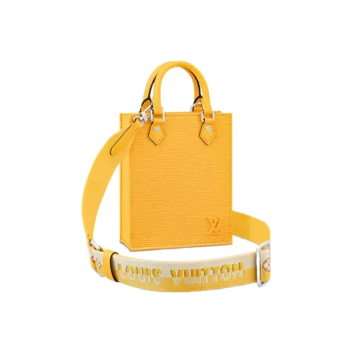 LOUIS VUITTON Leather Sheet Music Bag Shoulder Bag Crossbody Bag Handbag Mini Women's Yellow