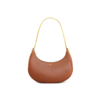 CELINE AVA Smooth Cow Leather Dumplings Dumpling Bag, Shoulder Bag, Handbag Women's Tawny