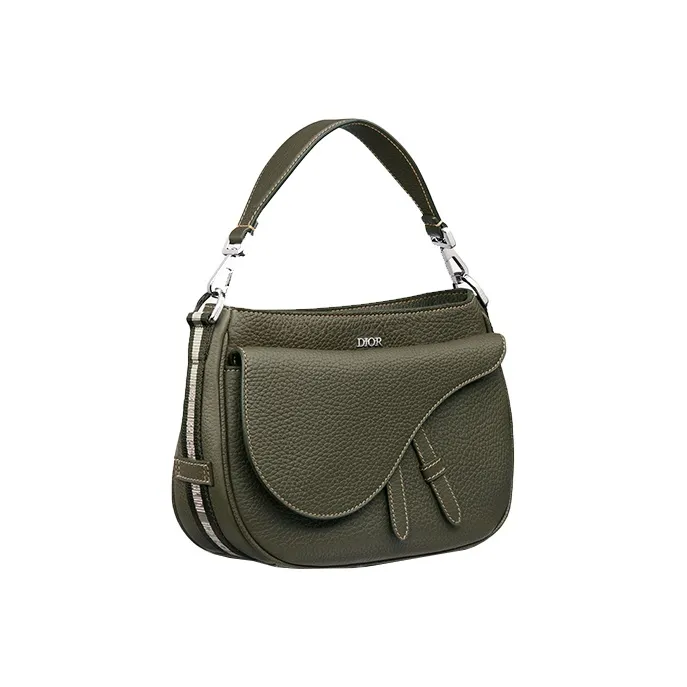 DIOR Saddle Cow Leather Shoulder Bag Crossbody Bag Handbags Mini Men's Olive/Jasper-2