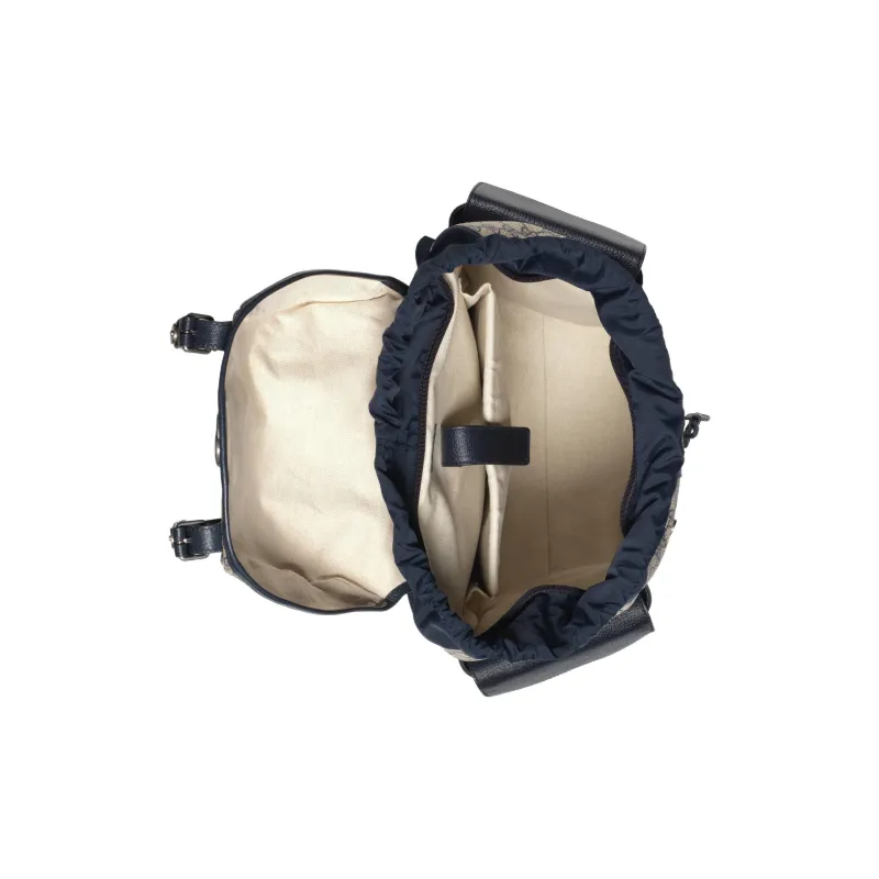 GUCCI Ophidia Canvas With Leather Backpack Medium Size Men's Beige/Blue-5