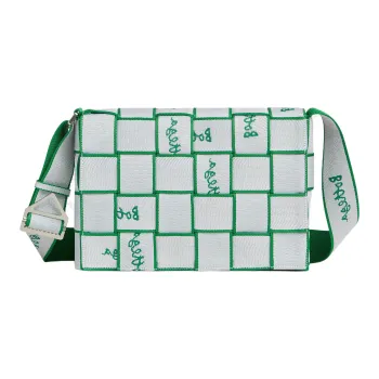 Bottega Veneta Polyester Shoulder Bag Crossbody Bag Medium Size Unisex White/Parrot Green