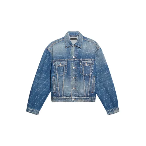 Balenciaga Jackets Men Denim Blue