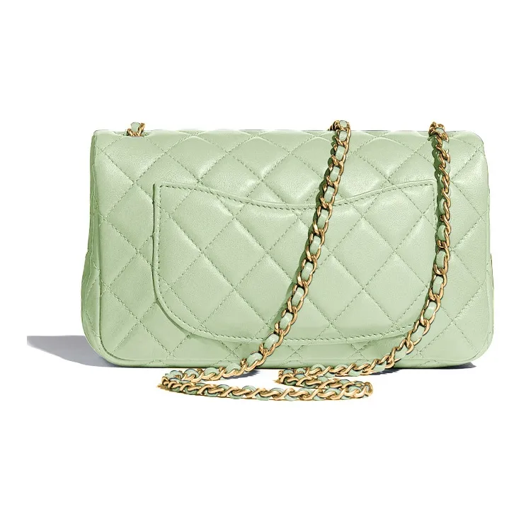 CHANEL Classic Flap CF22C Early Spring Leather Shoulder Bag, Crossbody Bag Mini Women's Mint Green-1