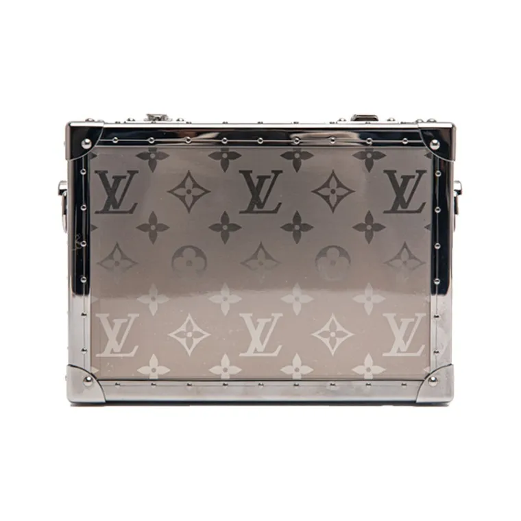 LOUIS VUITTON Clutch Box Monogram Titanium Silver-0