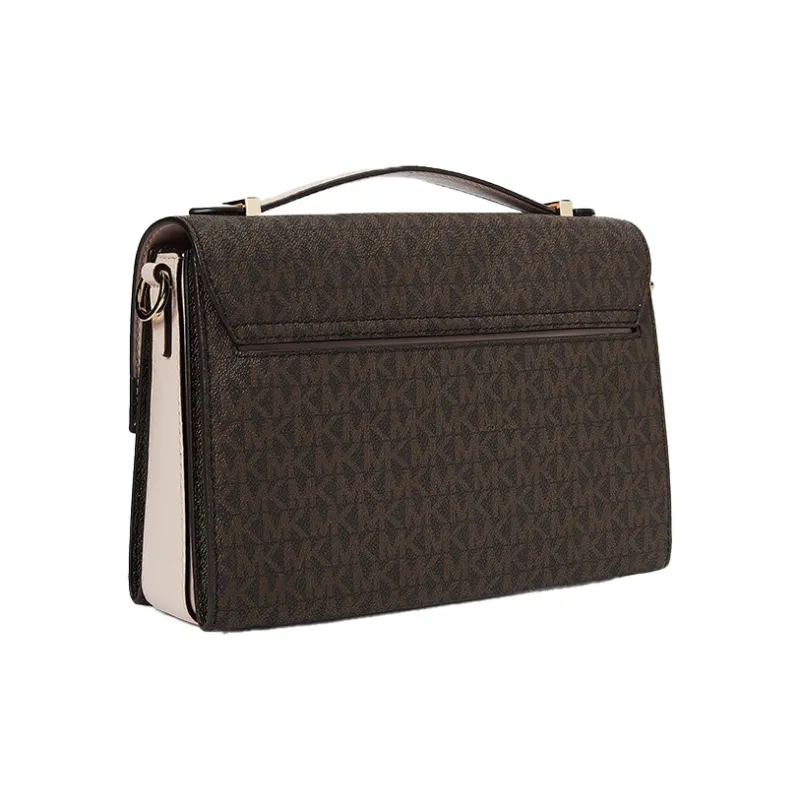 MICHAEL KORS Hendri Cow Leather Envelope Bag, Handbag, Shoulder Bag, Crossbody Bag Medium Size Women's Dark Brown-1