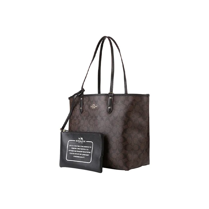COACH PVC Combo Bag, Tote Bag, Shopping Bag, Handbag, Shoulder Bag Tubas Women's Black Brown Monogram-3