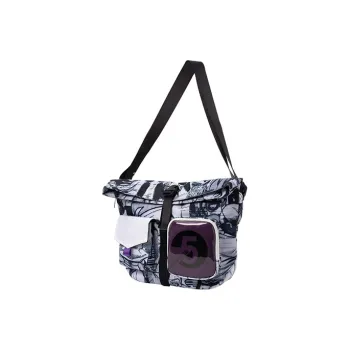 LiNing Polyester Sling Bag, Crossbody Bag Regular Unisex Black White Pattern