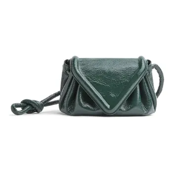 Bottega Veneta Leather Clutch Women's Dark Green