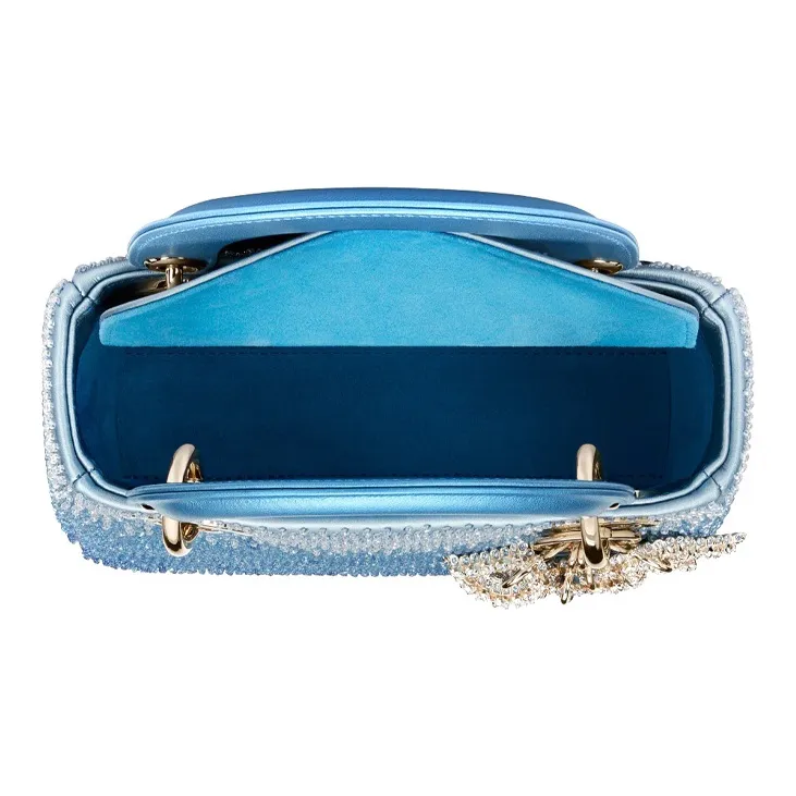 DIOR Lady Dior Sheepskin Shoulder Bag, Crossbody Bag, Handbag Mini Women's Gradient Blue-4