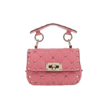 Valentino Cow Leather Handbag Unisex Pink