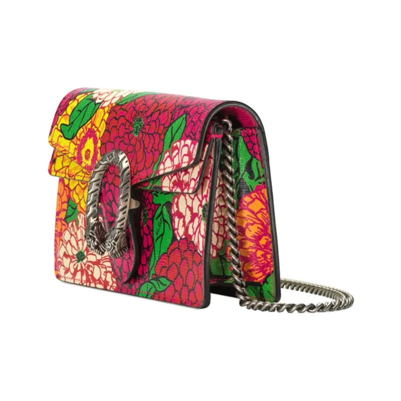GUCCI Leather Shoulder Bag Crossbody Bag Extra Mini Women's Fuchsia/Multicolor-1