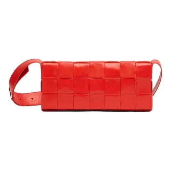 Bottega Veneta CASSETTE Cow Leather Messenger Bag, Shoulder Bag, Crossbody Bag Men's Tomato Red