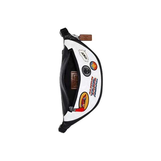 COACH Marvel Collaboration Leather Shoulder Bag, Crossbody Bag, Fanny Pack Tubas Men's White-1
