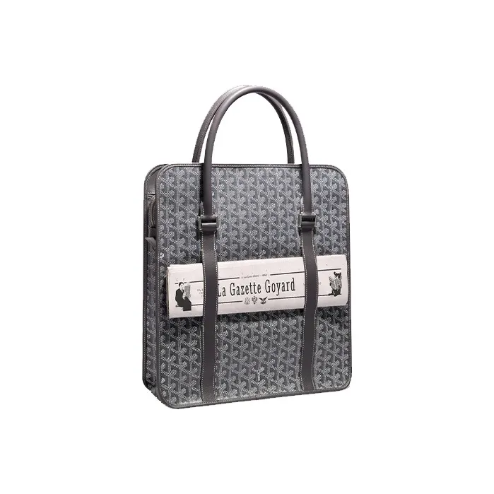GOYARD Bourgogne Canvas With Leather Handbag Unisex Gray-0